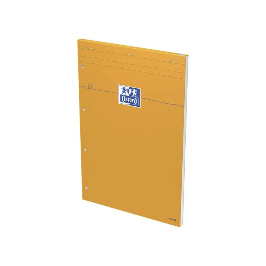 Oxford - Bloc notes - A4 + - 160 pages - grands carreaux - perforé - orange