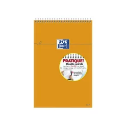 Oxford - Bloc notes - A4 + - 160 pages - petits carreaux - 80G - orange