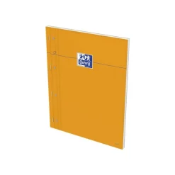 Oxford - Bloc notes - A4 - 160 pages - grands carreaux - perforé - orange