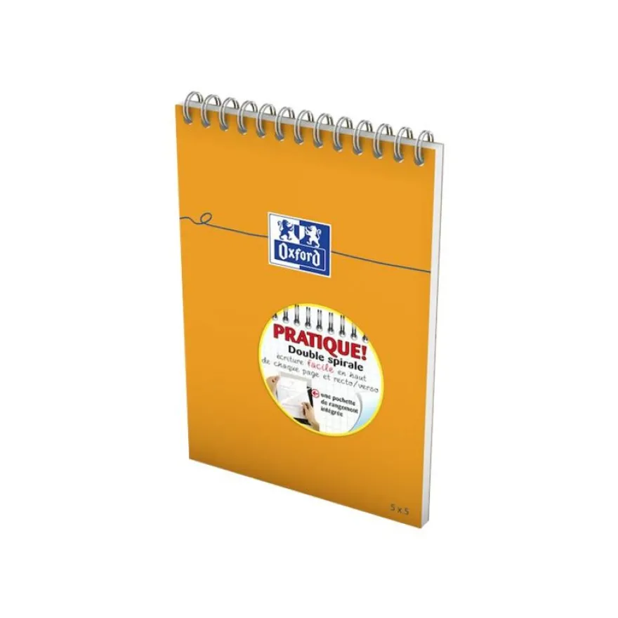 Oxford - Bloc notes à spirale - A5 - 160 pages - petits carreaux - 80G