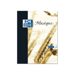 Oxford - Cahier de musique 24 x 32 cm - 48 pages - pages à portée et grands carreaux