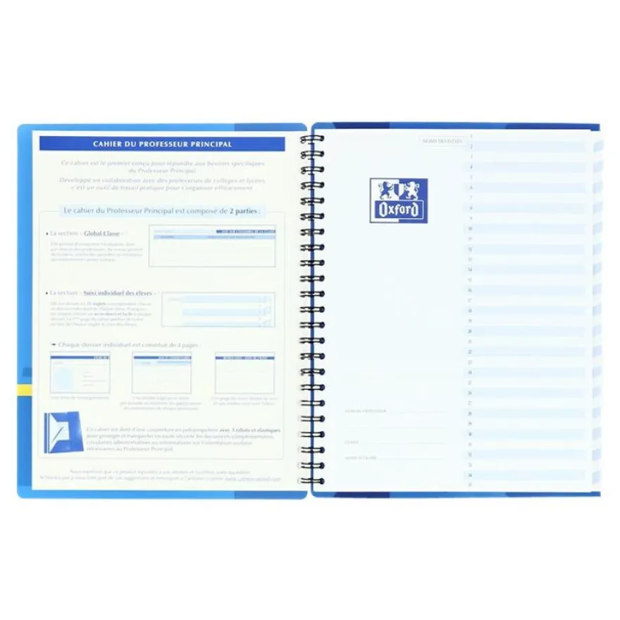Oxford - Cahier du Professeur Principal (spiralé) - 24 x 31 cm - 156 pages
