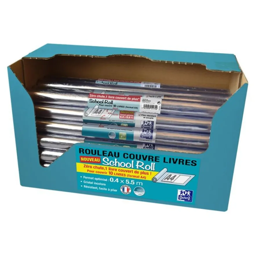 Oxford - Couverture de livre - Rouleau de 40 cm x 5,5 m - PVC lisse 8/100e