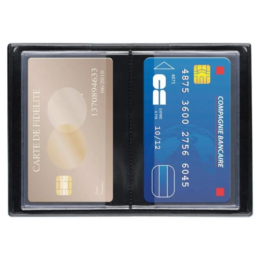 Oxford - Etui 10 cartes PVC 30/100e noir opaque