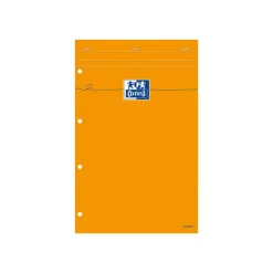Oxford - Pack de 5 Blocs notes - A4 + - 160 pages - grands carreaux - perforés - orange