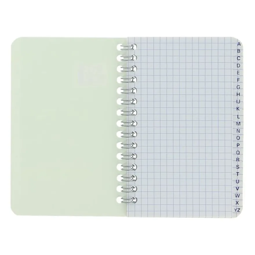 Oxford - Répertoire à spirale 9 x 14 cm - 100 pages - petits carreaux (5x5 mm) - disponible dans différentes couleurs
