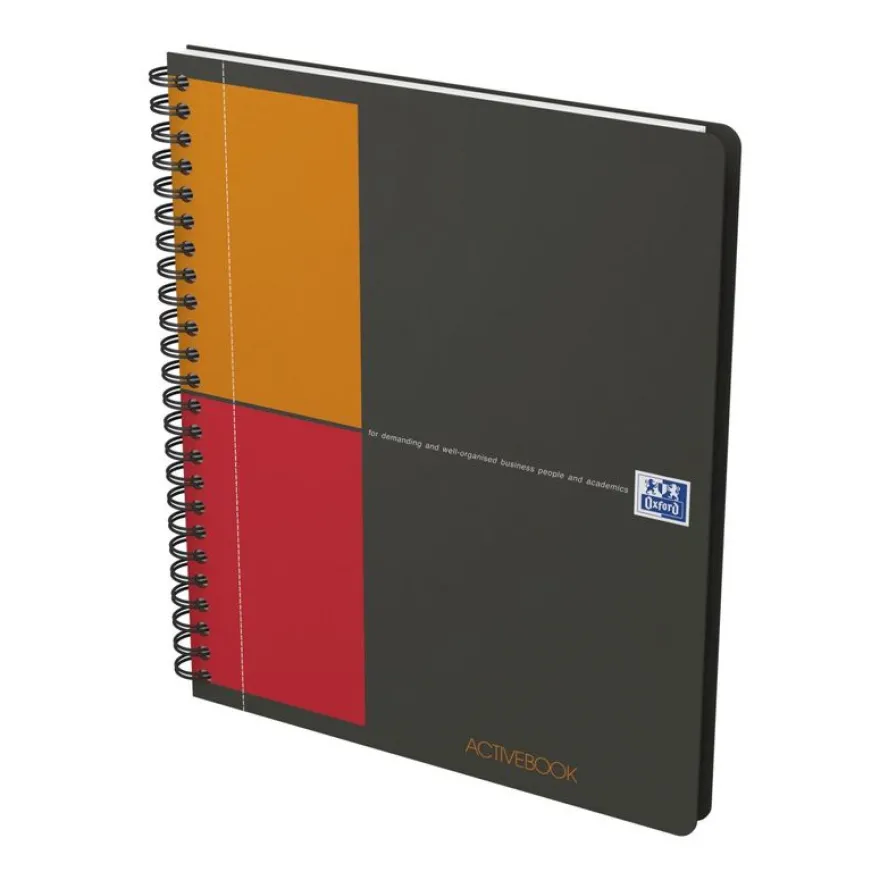 Oxford Activebook - Cahier à spirale A5 - 160 pages - petits carreaux (5x5 mm)