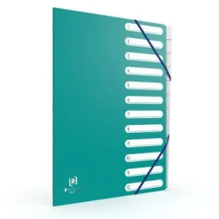 Oxford Bicolor Recyc+ - Trieur carte 12 positions - A4 - disponible dans différentes couleurs