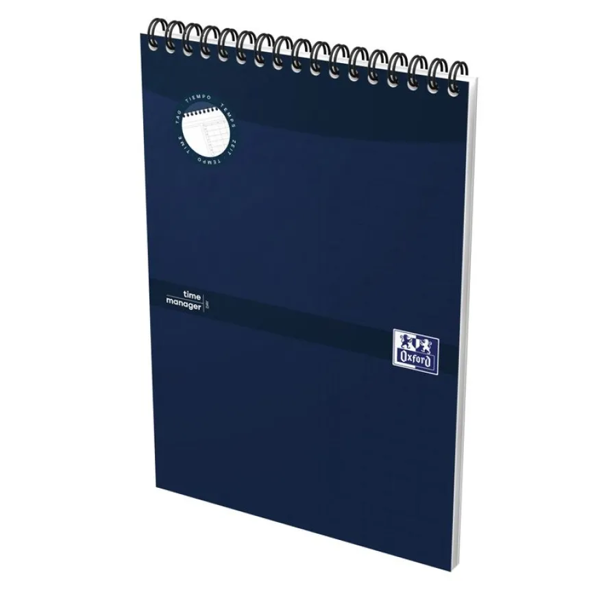 Oxford bloc task manager planner jour - Reliure intégrale - Format A5 - 140 pages - Bleu marine