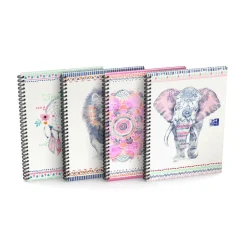Oxford Boho Chic - Cahier spiralé B5 (19 x 25 cm) - 120 pages - ligné
