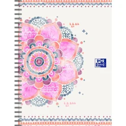 Oxford Boho Chic - Cahier spiralé B5 (19 x 25 cm) - 120 pages - petits carreaux ( 5x5 cm)