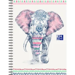 Oxford Boho Chic - Cahier spiralé B5 (19 x 25 cm) - 120 pages - petits carreaux ( 5x5 cm)