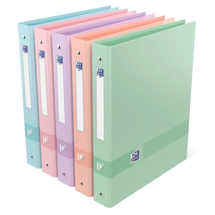 Oxford Color Life Pastel - Classeur 4 anneaux - A4+ - Dos 40 mm - Capacité 250 feuilles - Disponible en différentes couleurs