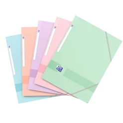 Oxford Color Life Pastel - Chemise à élastique 3 rabats - A4 - Carte rigide 300g/m² pelliculé - Disponible en différentes couleurs