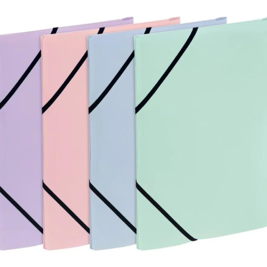 Oxford Color Life Pastel - Chemise à élastique 3 rabats - A4 - Carte rigide 300g/m² pelliculé - Disponible en différentes couleurs
