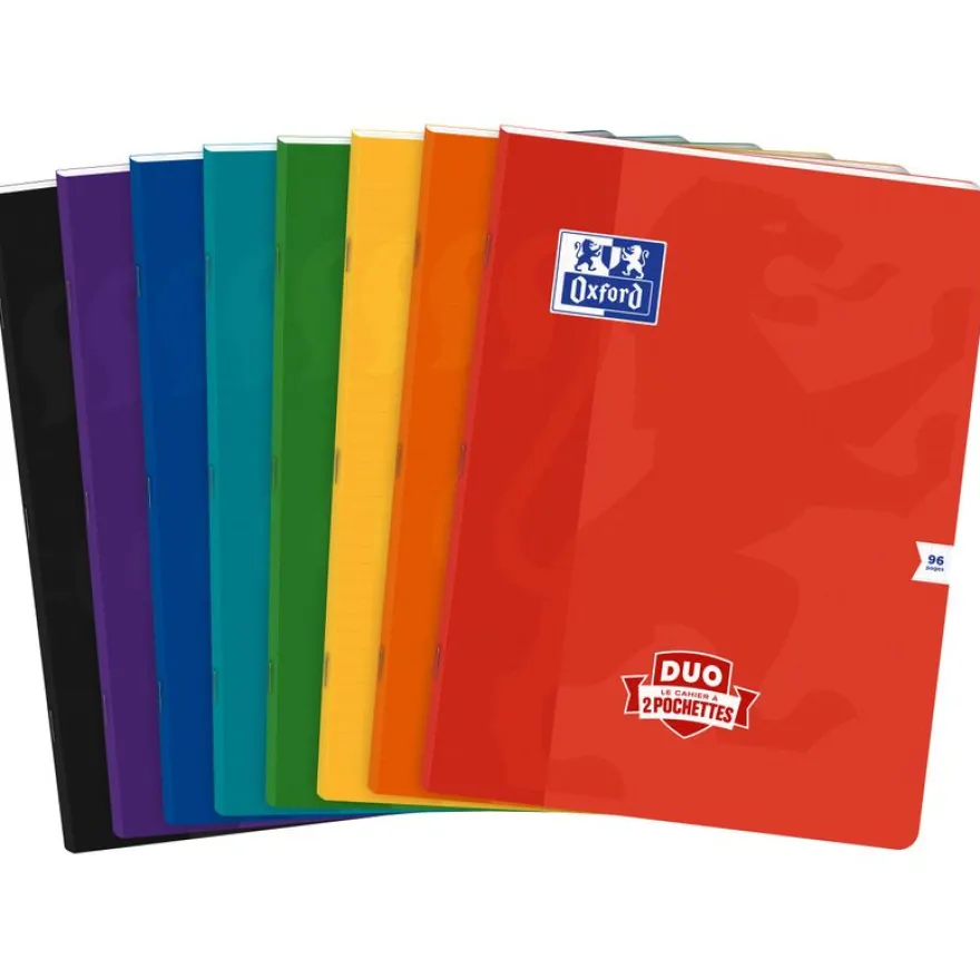 Oxford Duo - Cahier polypro 24 x 32 cm - 96 pages - grands carreaux (Seyes) - disponible dans différentes couleurs