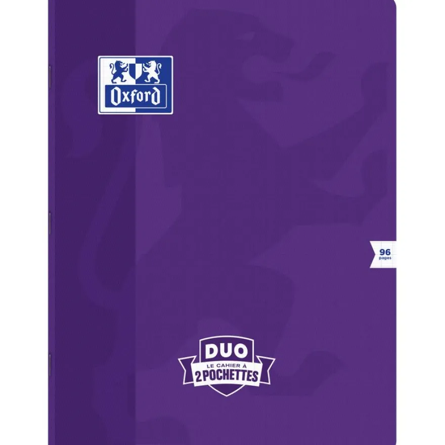 Oxford Duo - Cahier polypro 24 x 32 cm - 96 pages - grands carreaux (Seyes) - disponible dans différentes couleurs