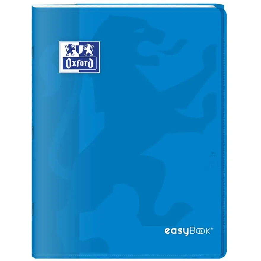 Oxford EasyBook - Cahier polypro 24 x 32 cm - 96 pages - grands carreaux (Seyes) - bleu