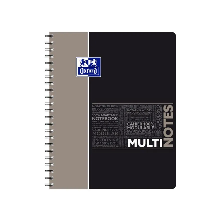 Oxford Etudiants - Cahier Multinotes A4+ (24 x 29,7 cm) - 160 pages - petits carreaux (5x5 mm) - avec 3 intercalaires repositionnables