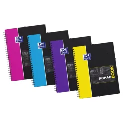 Oxford Etudiants - Cahier Nomadbook A4+ (24 x 29,7 cm) avec pochettes 3 rabats - 160 pages - petits carreaux (5x5 mm) - double spirale - disponible dans différentes couleurs