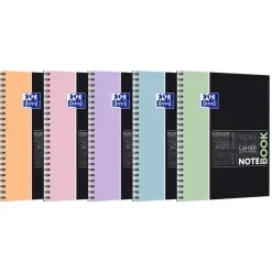 Oxford etudiants - Cahier Notebook 230x297 - 160 pages - Petits carreaux (5x5) - Double spirale - Disponible dans différentes couleurs pastel