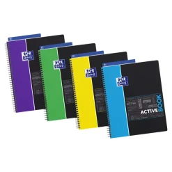 Oxford Etudiants - Cahier Activebook A4+ (24 x 29,7 cm) - 160 pages - petits carreaux - double spirale - disponible dans différentes couleurs