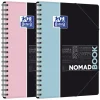 Oxford etudiants - Cahier Nomadbook 195x285 format b5 avec pochettes 3 rabats - 160 pages - Grands carreaux (seyes) - Double spirale - Disponible dans différentes couleurs pastel