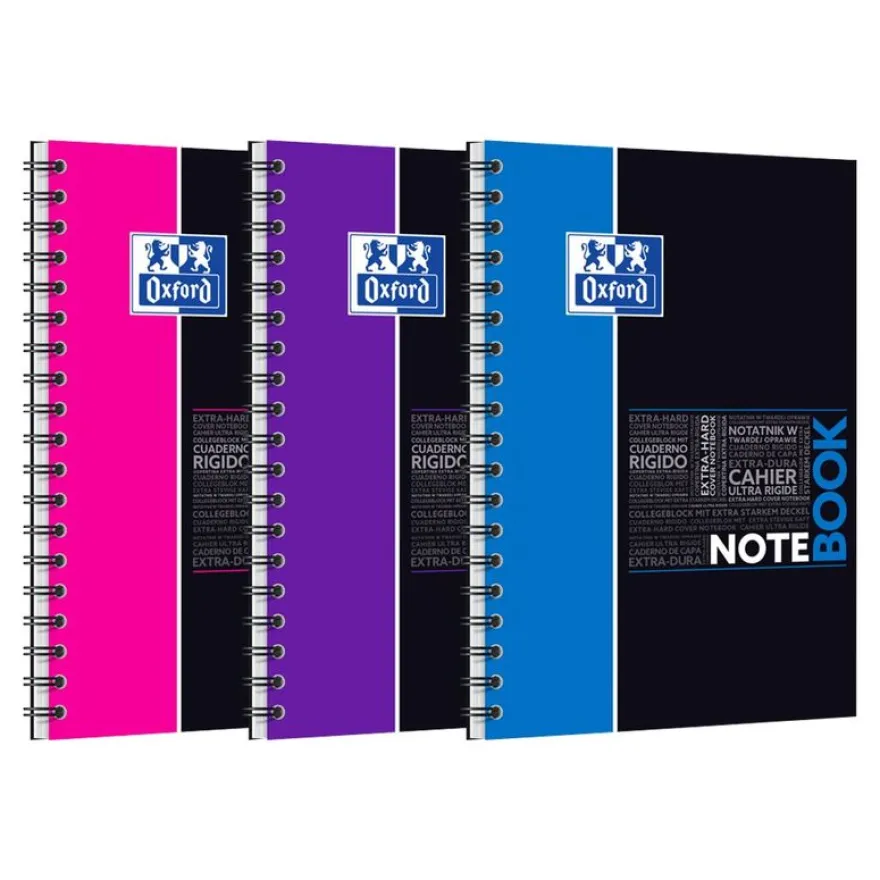 Oxford Etudiants - Cahier Notebook B5 (19 x 25 cm) - 160 pages - petits carreaux (5x5 mm) - double spirale - disponible dans différentes couleurs