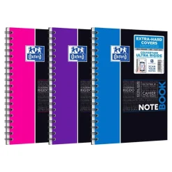 Oxford Etudiants - Cahier Notebook B5 (19 x 25 cm) - 160 pages - petits carreaux (5x5 mm) - double spirale - disponible dans différentes couleurs