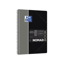 Oxford Etudiants - Cahier Nomadbook B5 (19 x 25 cm) avec pochettes 3 rabats - 160 pages - grands carreaux (Seyes) - double spirale - disponible dans différentes couleurs