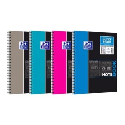 Oxford Etudiants - Cahier Notebook A4+ (24 x 29,7 cm) - 160 pages - grands carreaux (Seyes) - double spirale - disponible dans différentes couleurs