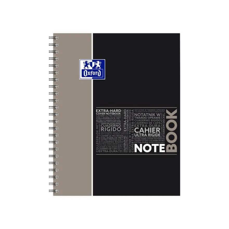 Oxford Etudiants - Cahier Notebook A4+ (24 x 29,7 cm) - 160 pages - grands carreaux (Seyes) - double spirale - disponible dans différentes couleurs