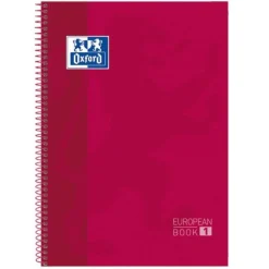 Oxford European book - Cahier à spirale - A4+ - 160 pages - petits carreaux (5x5 mm) - rouge