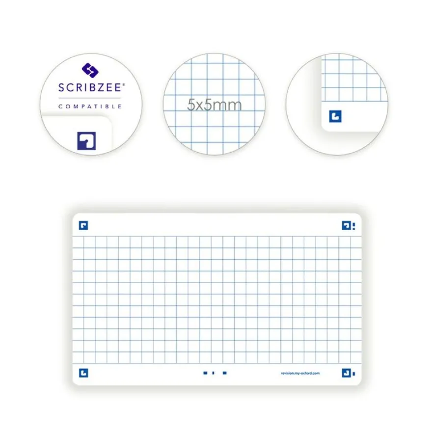 Oxford FLASH 2.0 - Pack de 32 cartes - A7 - petitis carreaux - blanc