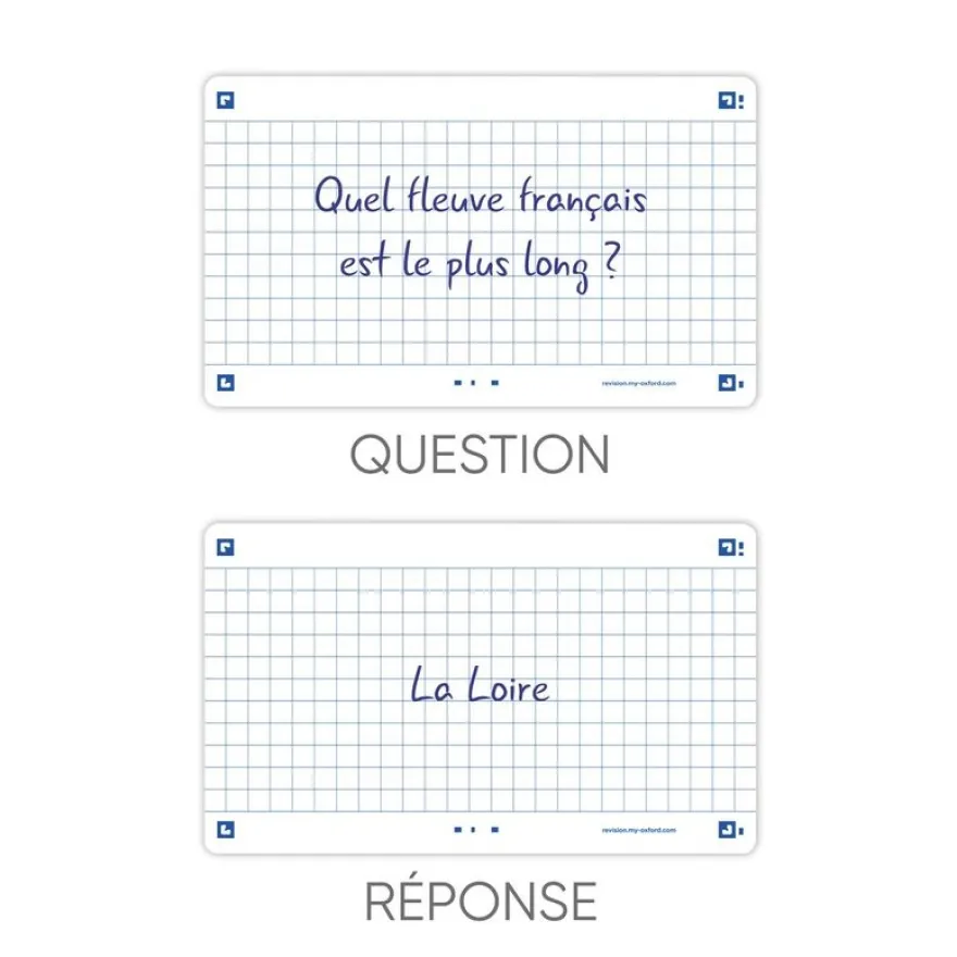 Oxford FLASH 2.0 - Pack de 32 cartes - A7 - petitis carreaux - blanc