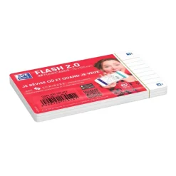 Oxford FLASH 2.0 - Pack de 32 cartes - A7 - ligné - blanc