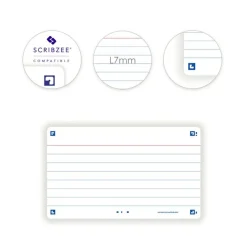 Oxford FLASH 2.0 - Pack de 32 cartes - A7 - ligné - blanc