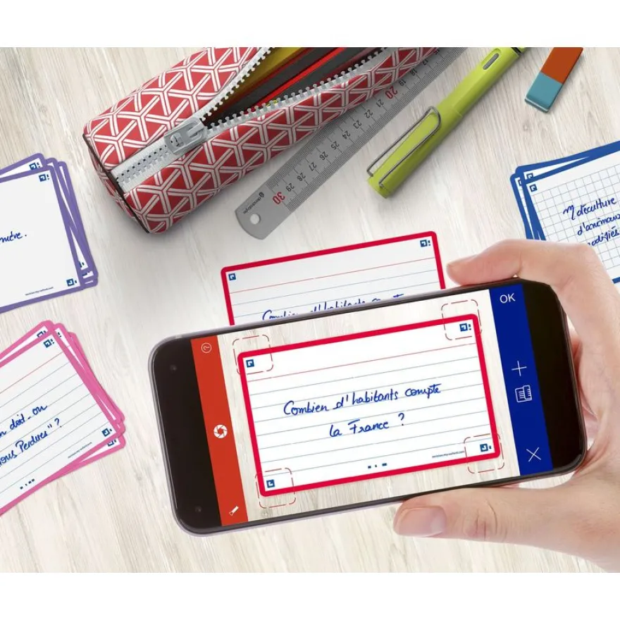 Oxford FLASH 2.0 Starter Pack - Pack de 32 cartes - A7 - ligné - couleurs assorties