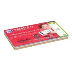 Oxford FLASH 2.0 Starter Pack - Pack de 32 cartes - A7 - ligné - couleurs assorties