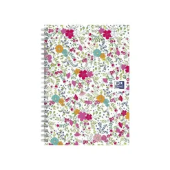 Oxford Floral - Carnet de notes à spirale - A5 - 120 pages - ligné