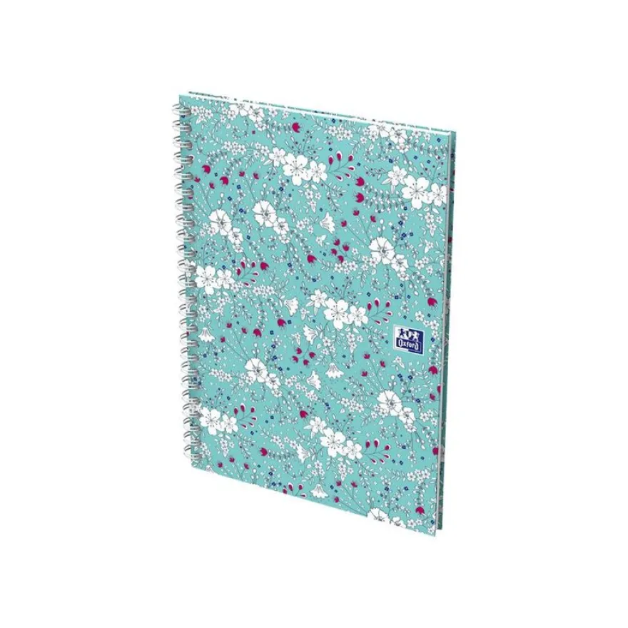 Oxford Floral - Carnet de notes à spirale - A5 - 120 pages - ligné