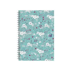 Oxford Floral - Carnet de notes à spirale - A5 - 120 pages - ligné