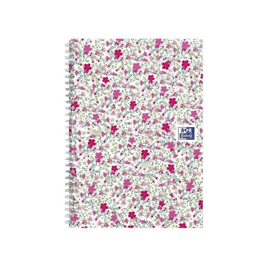Oxford Floral - Carnet de notes à spirale - B5 - 120 pages - ligné