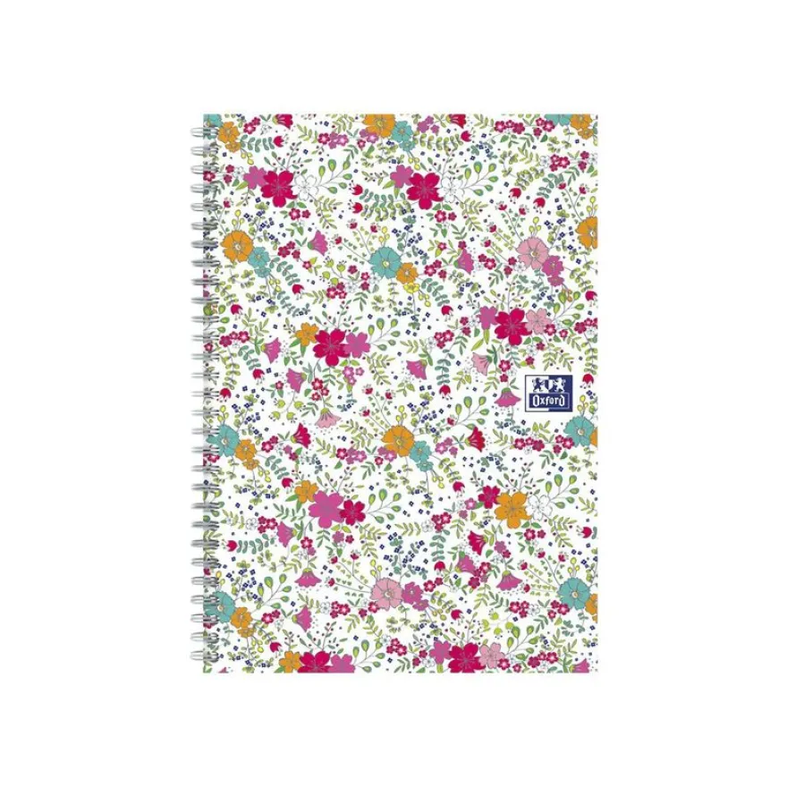 Oxford Floral - Carnet de notes à spirale - B5 - 120 pages - ligné