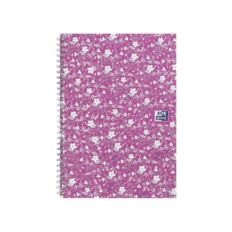 Oxford Floral - Carnet de notes à spirale - B5 - 120 pages - ligné