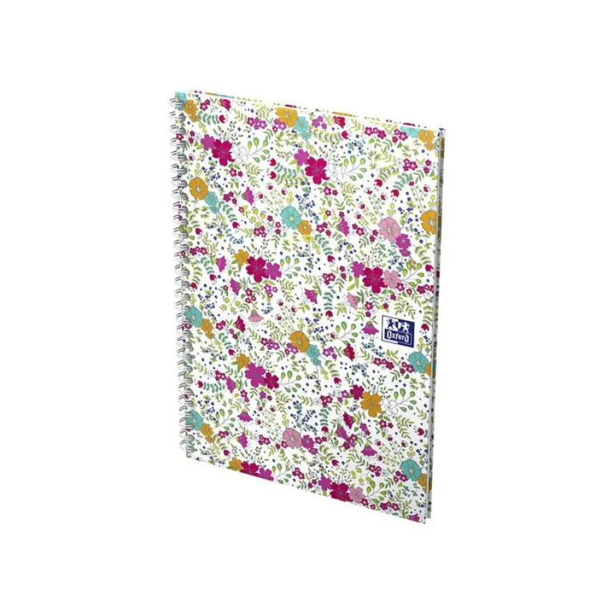 Oxford Floral - Carnet de notes à spirale - B5 - 120 pages - ligné