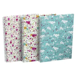 Oxford Floral - Carnet de notes à spirale - B5 - 120 pages - ligné