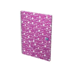 Oxford Floral - Carnet de notes à spirale - A5 - 120 pages - petits carreaux