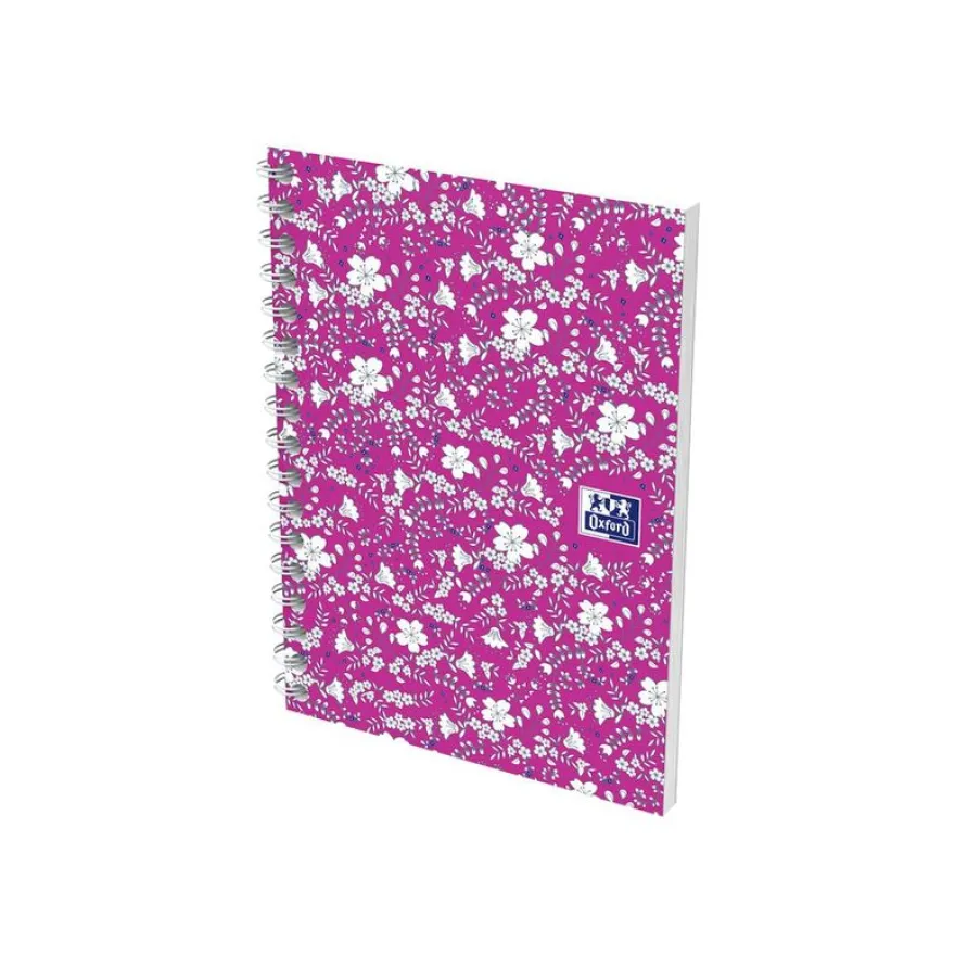 Oxford Floral - Carnet de notes à spirale - A6 - 100 pages - petits carreaux