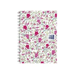 Oxford Floral - Carnet de notes à spirale - A6 - 100 pages - petits carreaux